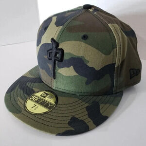 New Era,59Fifty, RDS Green/Brown  Camo Flat Bill Mens Fitted Hat,7 3/4 61.5cm.